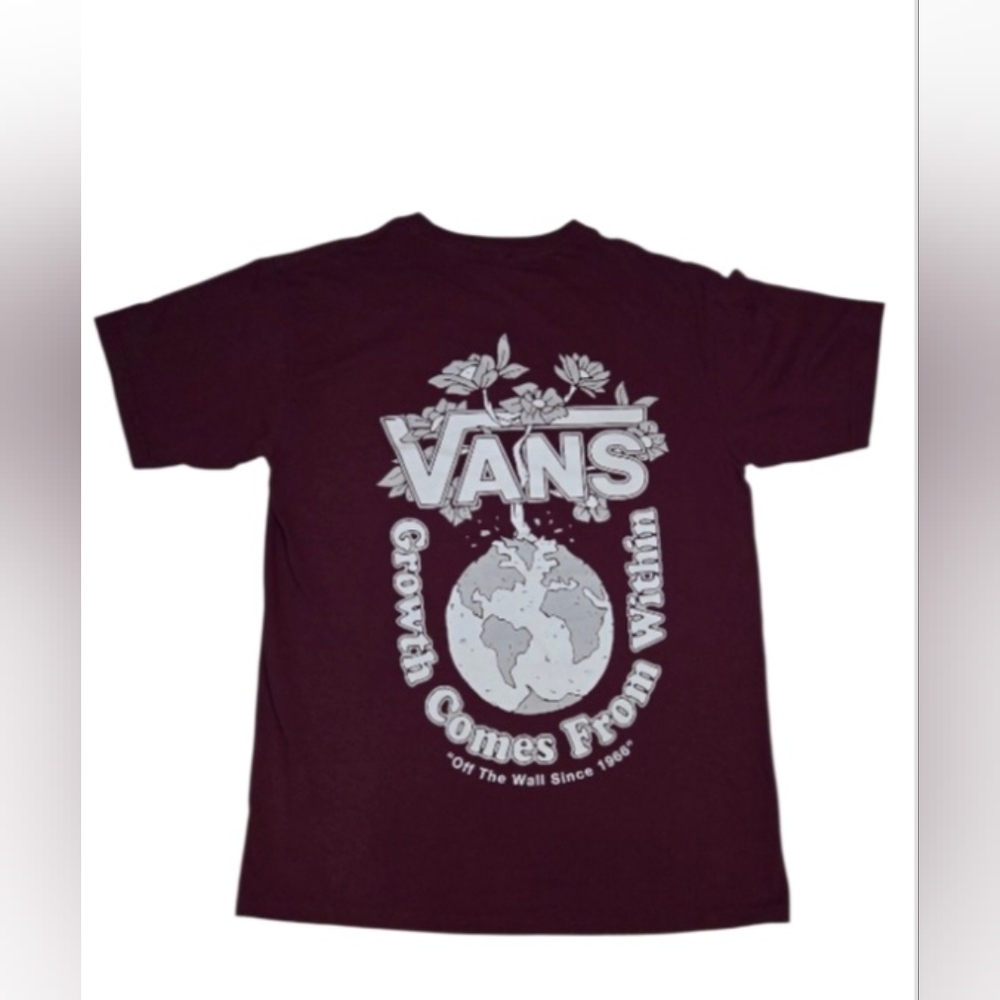 Vans Men's Maroon T-Shirt - Picture 4 of 4
